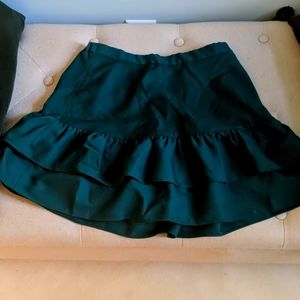 Wool Ruffle Mini Skirt